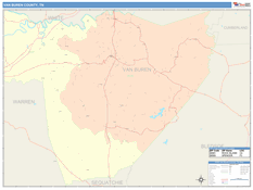 Van Buren County, TN Digital Map Color Cast Style